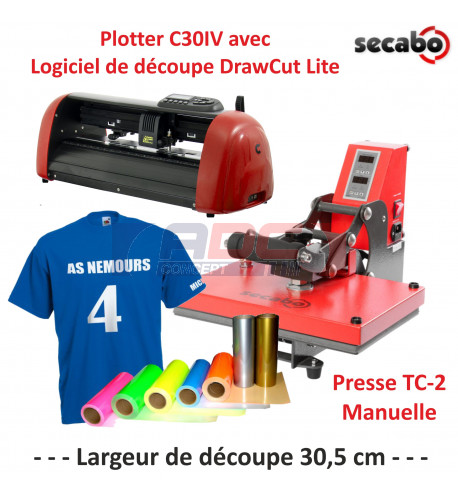 Atelier Textile C30IV avec presse manuelle Secabo TC-2 23 x 33 cm & consommables