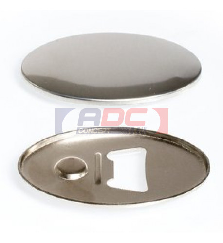100 badges ovales ouvre-bouteille 45 mm x 69 mm