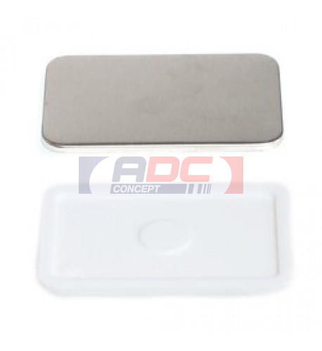 100 badges rectangulaires magnétique 37 mm x 58 mm