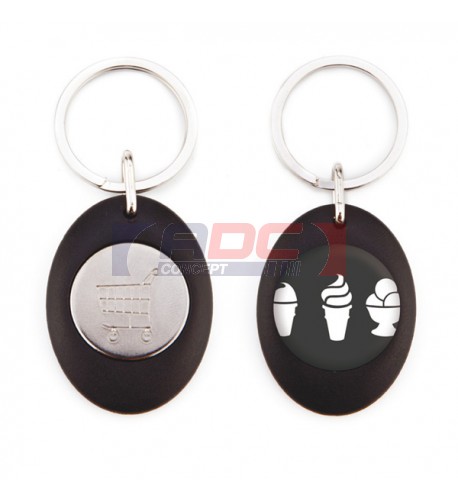 Lot de 100 porte-clés ovales acryliques Jeton de caddie "BAGDERING CR-Z-25-CARRO"