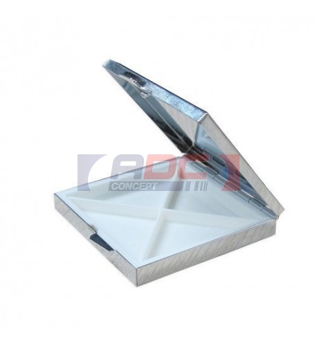 Boite à pilules carré en métal argenté 65 x 60 x 10 mm (vendu à l'unité)