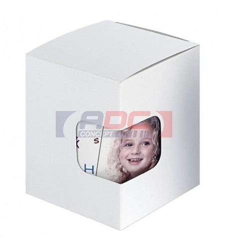 Boite mug blanche ou argentée avec fenêtre (petite) 9,5 x 9 x 11 cm - (grande) 11,5 x 10 x 11 cm