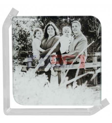 Cadre photo en verre lisse support transparent 10 x 10 cm