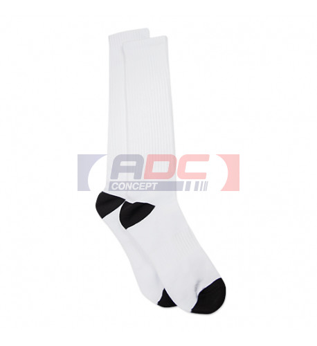Paire de chaussettes longues blanches pour sublimation tailles 35 à 48 (vendu par paire par taille)