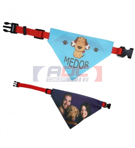 Collier rouge avec le bandana pour chien 20 à 30 cm Largeur 1 cm