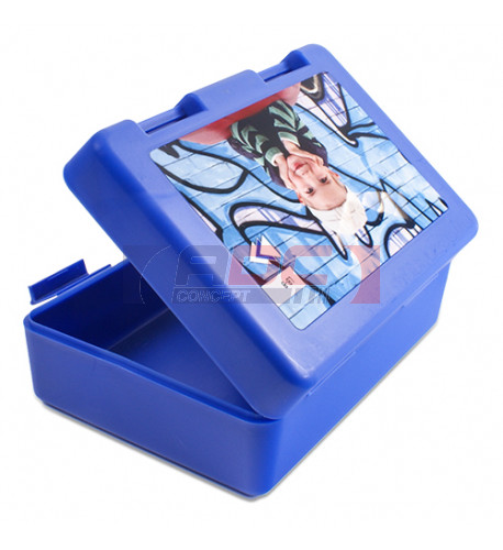 Boîte sandwich en plastique résistante aux éraflures bleu 185 x 128 x 65 mm