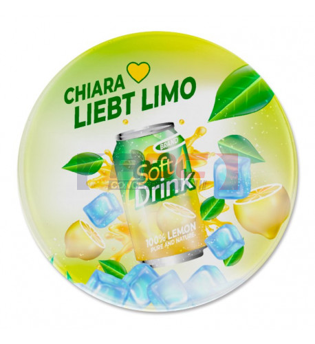 Dessous de verre en verre avec dessous blanc laqué rond Ø 10 cm (vendu à l'unité)