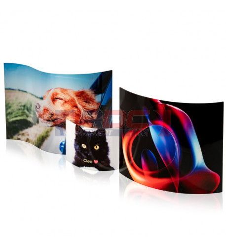 Panneau photo 3D en acrylique 100 x 200 mm forme arc, vague ou deux vagues