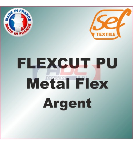 PU Métalflex Argent métal - Vinyle thermocollant 60 microns