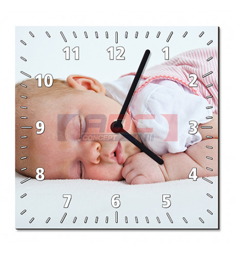 Horloge forme carré en fibres dures (MDF) 20 x 20 cm (vendu à l'unité)