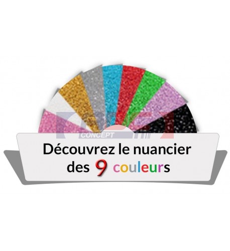 Kit découverte Glitter pailleté - 9 couleurs - 25 cm x 1 mètre
