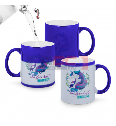 Magik mug H 9,5 cm Ø 8 cm - 4 coloris : bleu, bleu royal, rouge, noir