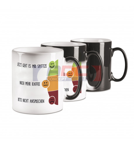 Magik mug H 9,2 cm Ø 8 cm - 3 coloris : noir, noir mat, rouge
