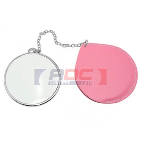 Miroir de poche rond rose personnalisable en sublimation 7 x 8 cm (vendu à l'unité)