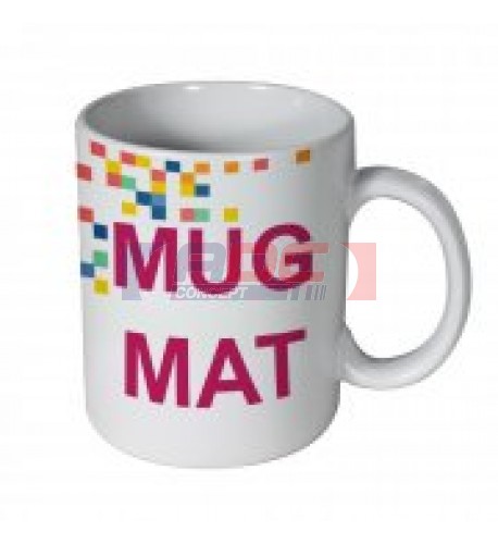 Mug blanc mat traité 100% polyester H 9,5 cm - Ø 8 cm