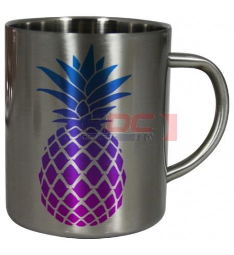 Mug inox  brillant traité polyester H 9,8 cm - Ø 8,2 cm