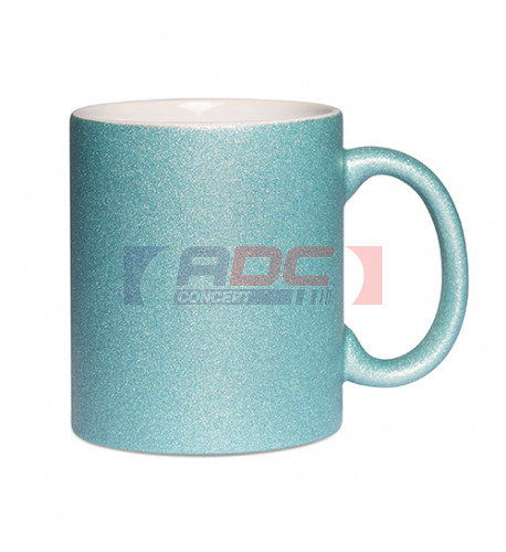 Mug en céramique Glitter (pailletés) bleu ciel Ø 80 mm