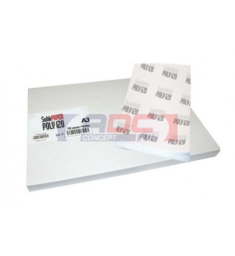 Papier transfert sublimation POLY 120 Format A4 et A3 - Boite de 100 feuilles