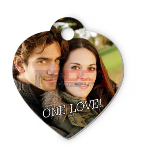 Pendentif blanc en aluminium pour forme coeur avec anneau 31 x 34 mm marquage 1 face (vendu à l'unité)