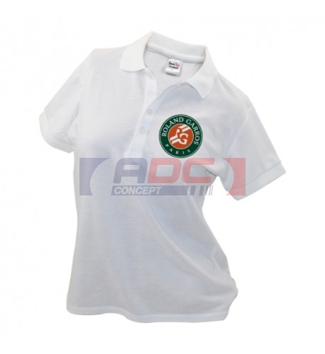 Polo femme blanc à manches courtes 230 gr/m²