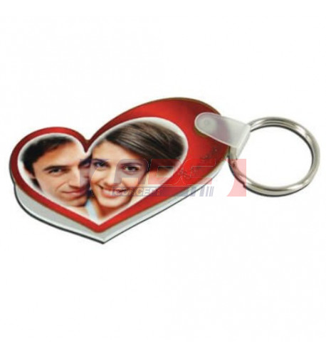 Porte-clé en plastique grand coeur