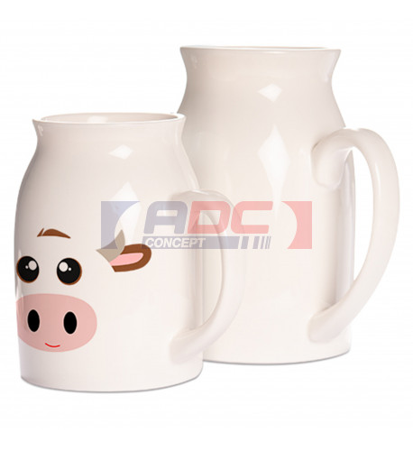 Pot à lait en céramique blanche traité polyester - Contenance 320 ml et 450 ml