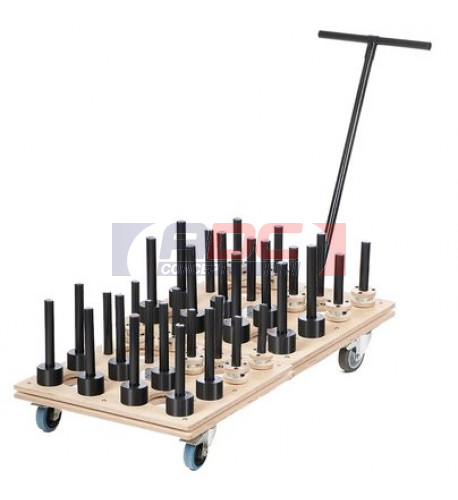 Secabo Storage Cart System 32 - Dimension 92,5 x 65 x 120 cm intégrant le rangement pour 32 rouleaux