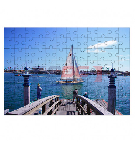 Puzzle blanc brillant en bois Unisub 25 x 36 cm épaisseur 3 mm - 96 pièces (vendu à l'unité)