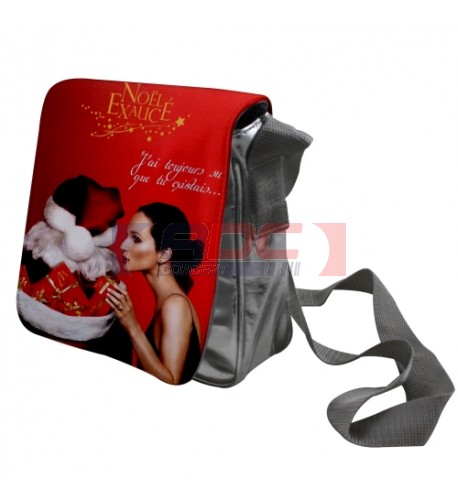Sac de soirée luxe coloris argent avec rabat détachable