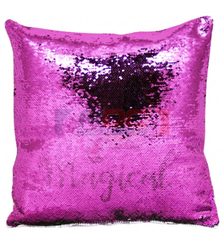 Housse de coussin violette 40 x 40 cm à sequins réversibles blancs pour sublimation (vendu à l'unité)