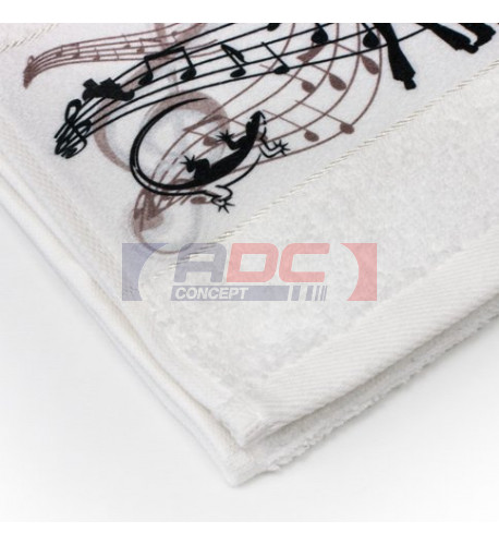 Serviette en coton blanc avec rebord blanc en polyester - 3 dimensions (vendu à l'unité)