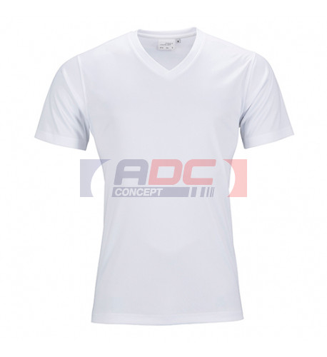 Tee-shirt sport blanc homme col V 150 gr/m² simple jersey S à XXXL 100% polyester (vendu à l'unité)