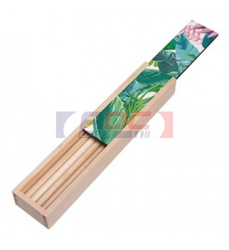 Boite à crayon en bois 20,5 x 4,2 x 2,4 cm avec plaque HDF personnalisable (vendu à l'unité)