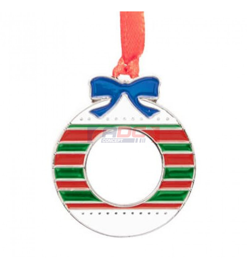 Décoration de Noël à suspendre en métal forme Boule de Noël 4,3 x 5,2