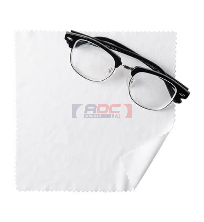 Essuie-lunette souple en microfibre blanc avec bordure zigzag 17,8 x 17,8  cm (vendu à l'unité) - ADC Concept