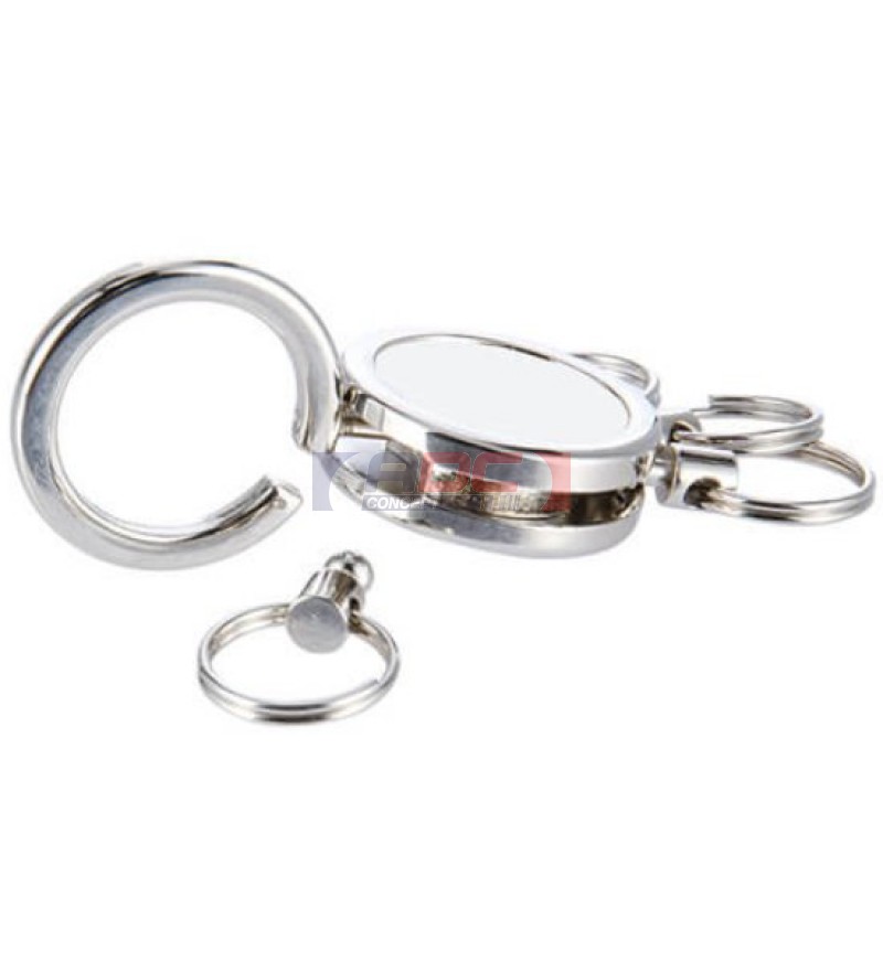 Porte-clé en métal argenté 3,3 x 2,5 cm avec anneaux détachables (vendu à  l'unité)