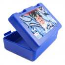 Boîte sandwich en plastique résistante aux éraflures bleu 185 x 128 x 65 mm