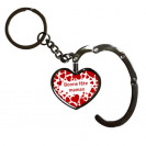Porte-clé accroche sac forme cœur avec fermeture magnétique (vendu à l'unité)