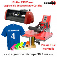 Atelier Textile C30IV avec presse manuelle Secabo TC-2 23 x 33 cm & consommables
