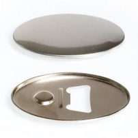 100 badges ovales ouvre-bouteille 45 mm x 69 mm