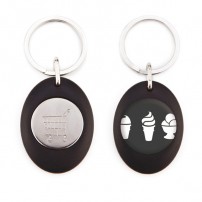 Lot de 100 porte-clés ovales acryliques Jeton de caddie "BAGDERING CR-Z-25-CARRO"