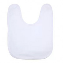 Bavoir éponge 50% coton / 50% polyester blanc bébé bordure blanche (vendu à l'unité)