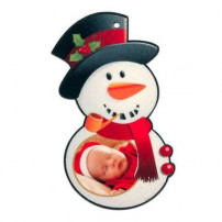 Décoration de Noël en feutrine à suspendre forme bonhomme de neige 6 x 11 cm (vendu à l'unité)
