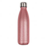 Bouteille isotherme en inox Glitter rose 500 ml et bouchon étanche (vendu à l'unité)