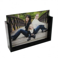 Cadre photo original en verre oblique 17,8 x 12,7 cm