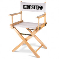 Chaise de réalisateur pliante en bois de bouleau avec tissu sublimable