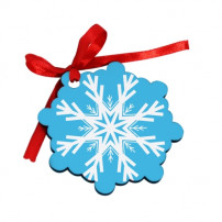 Décoration de Noël à suspendre en MDF dos marron forme Flocon Ø 7,6 cm (vendu à l'unité)