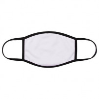 Masque respiratoire blanc élastique blanc bordure noire 100% polyester 14 x 20 cm (vendu à l'unité)