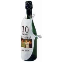 Mini tablier de bouteille en tissu blanc 100% polyester 13,5 x 23,5 cm (vendu à l'unité)