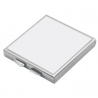 Miroir carré en métal argent 5,9 x 5,9 cm